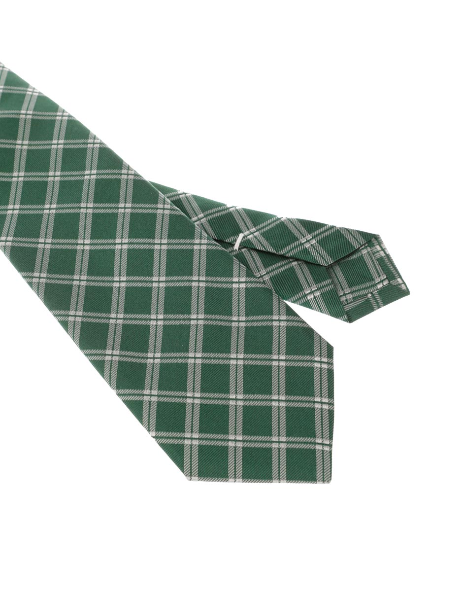 Corbata regular de seda estampado a cuadros para hombre 3