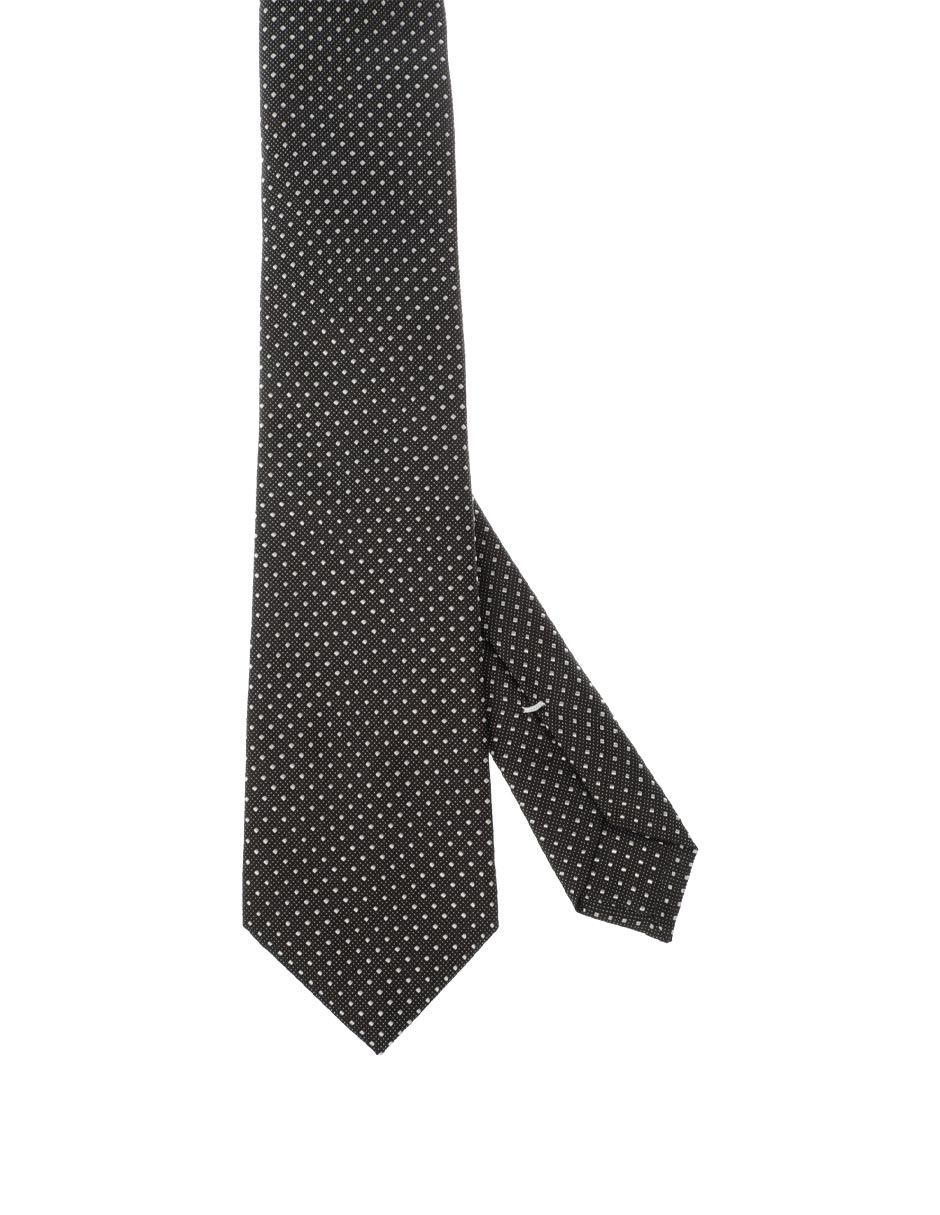 Corbata regular de seda estampado a lunares para hombre