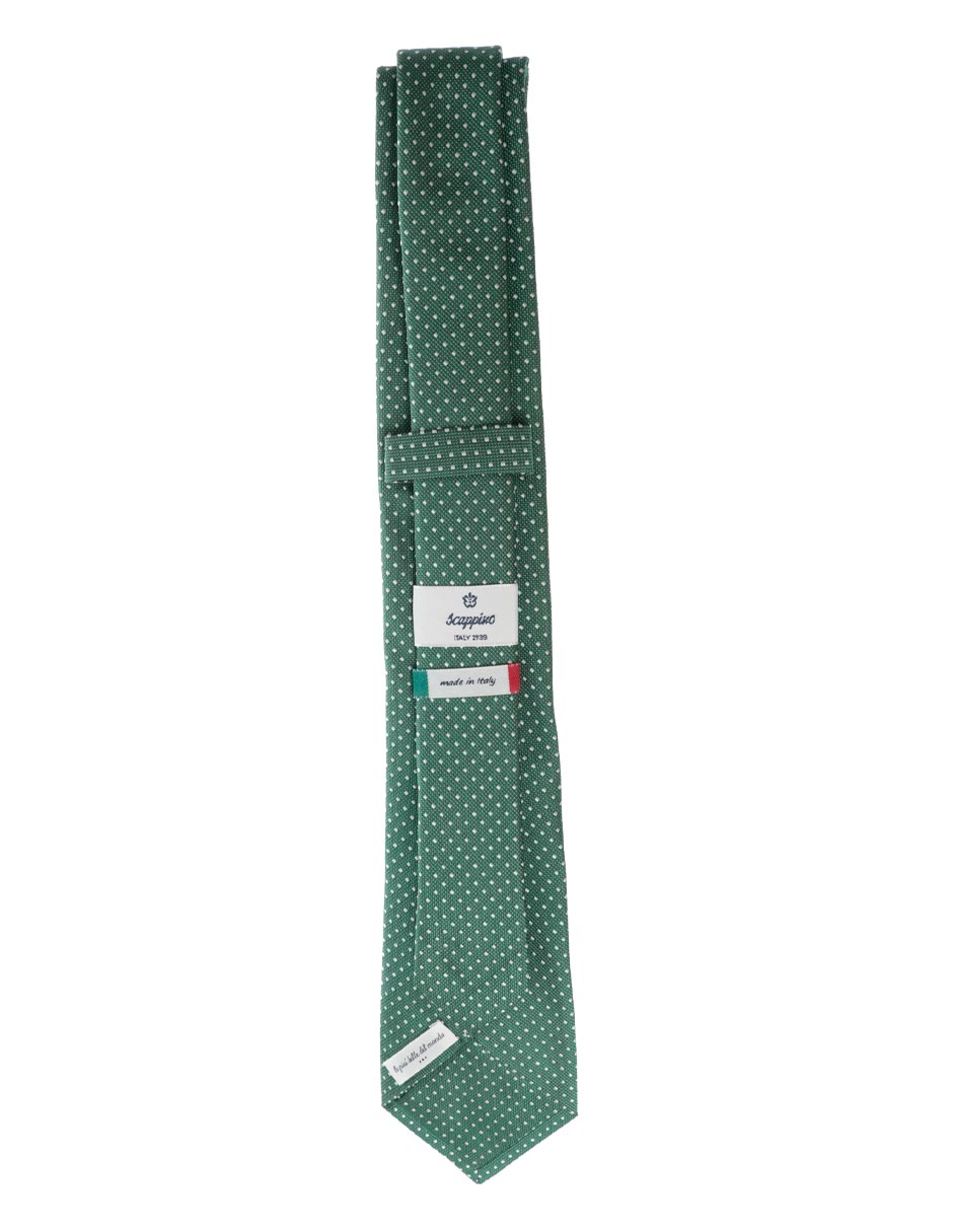 Corbata regular de seda estampado a lunares para hombre 2