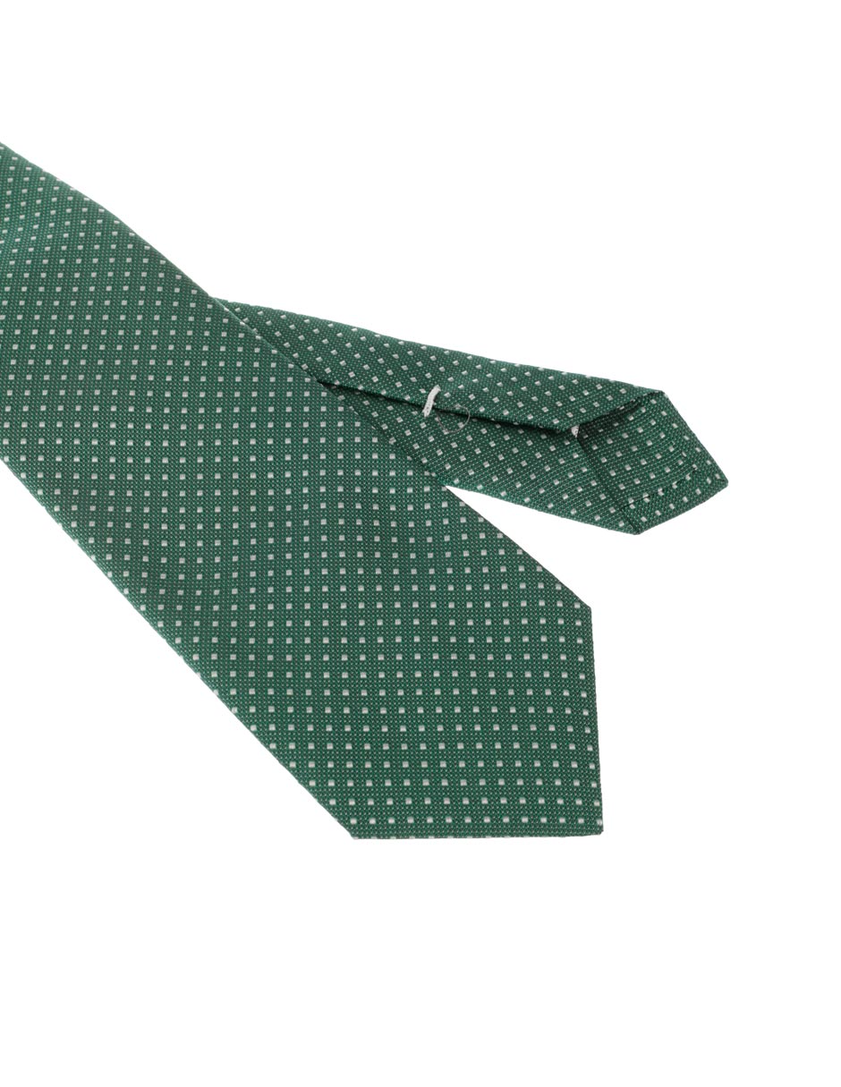 Corbata regular de seda estampado a lunares para hombre 3