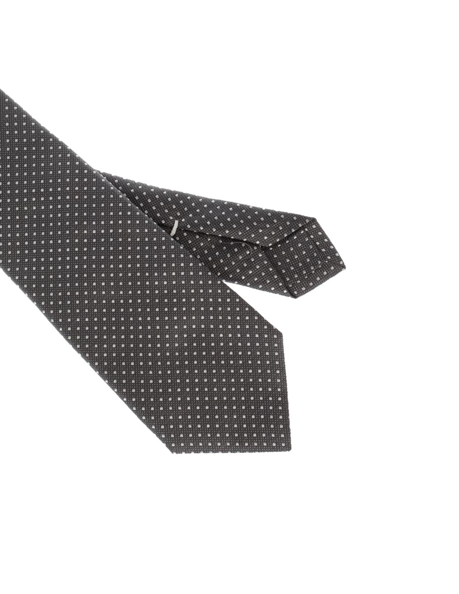 Corbata regular de seda estampado a lunares para hombre