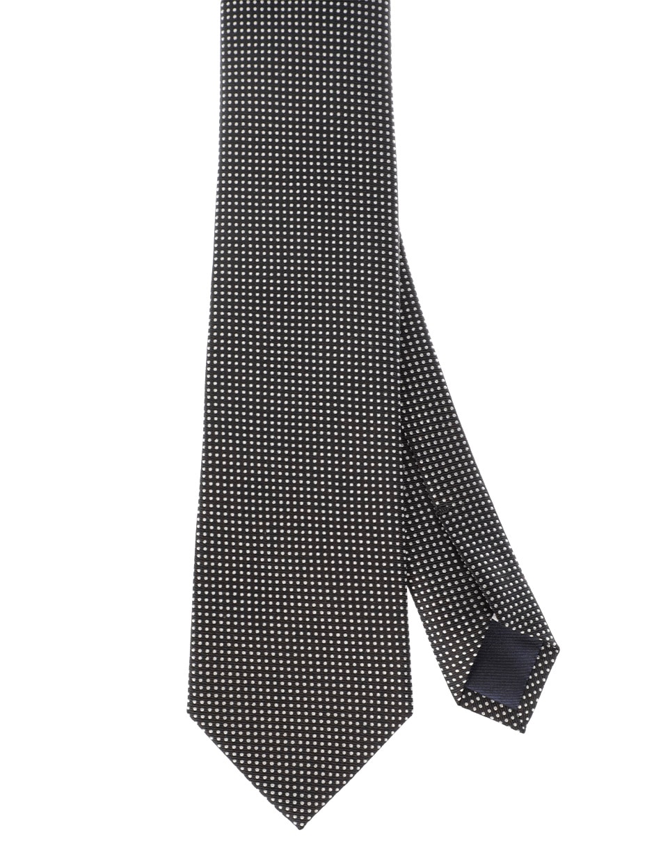 Corbata regular de seda estampado lunares para hombre