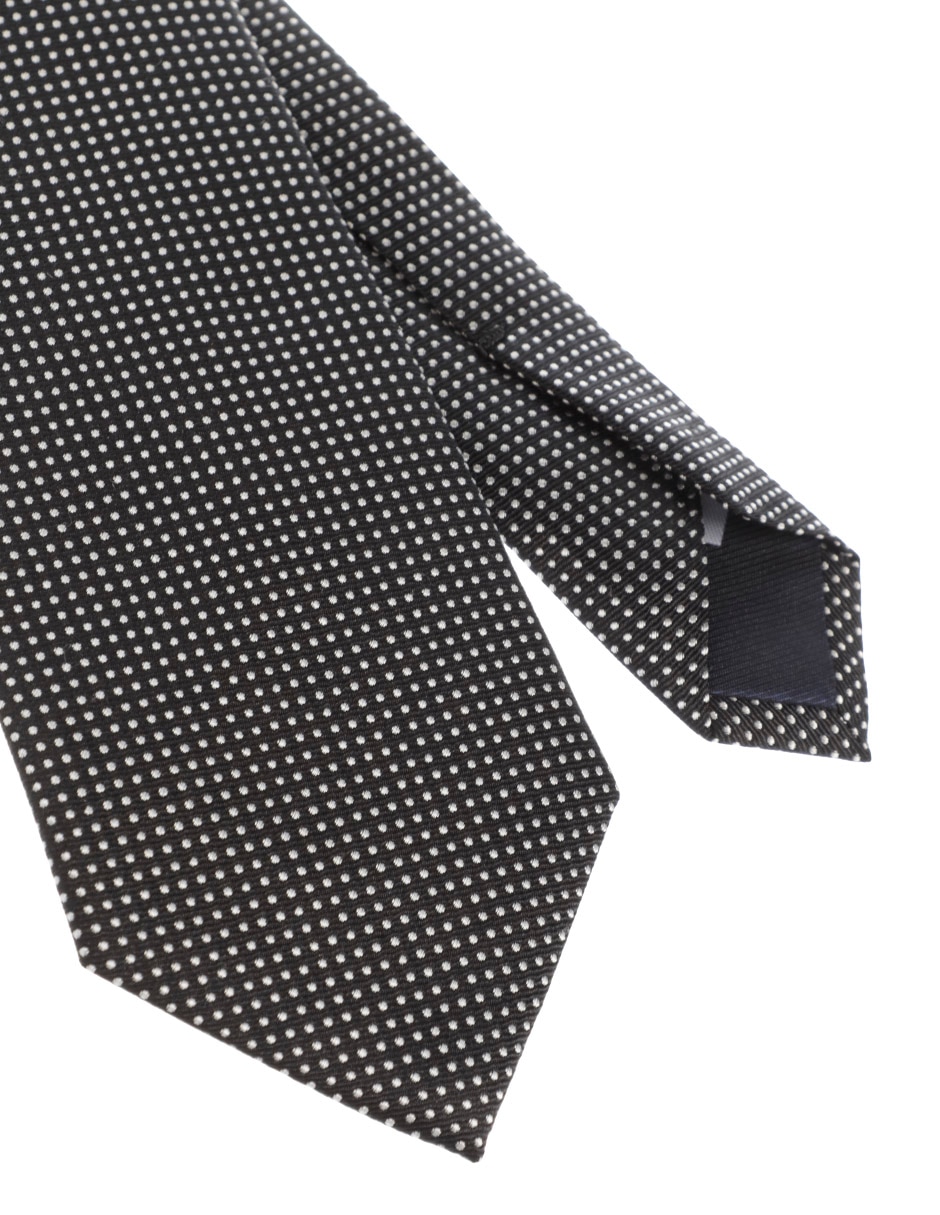 Corbata regular de seda estampado lunares para hombre 3