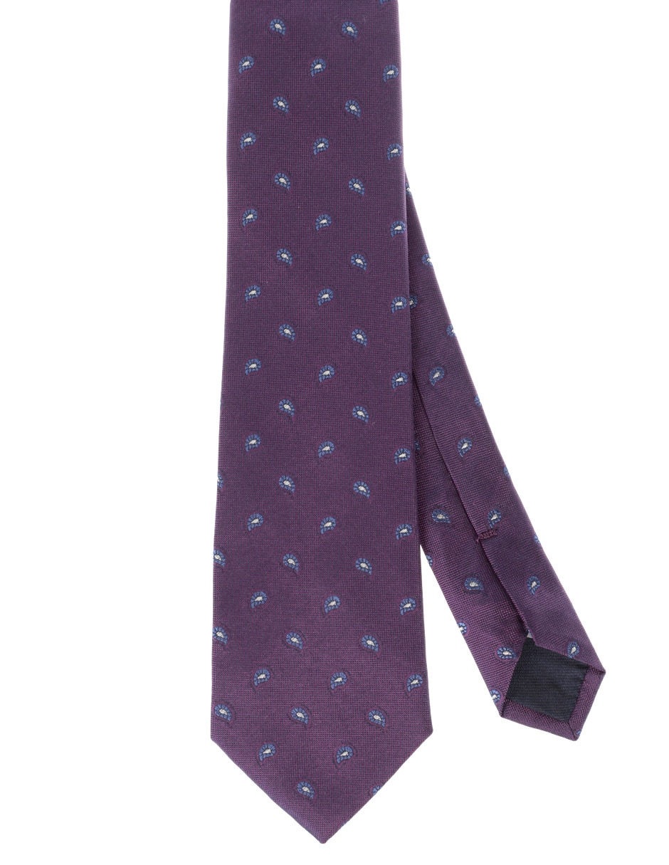 Corbata regular de seda estampado paisley para hombre