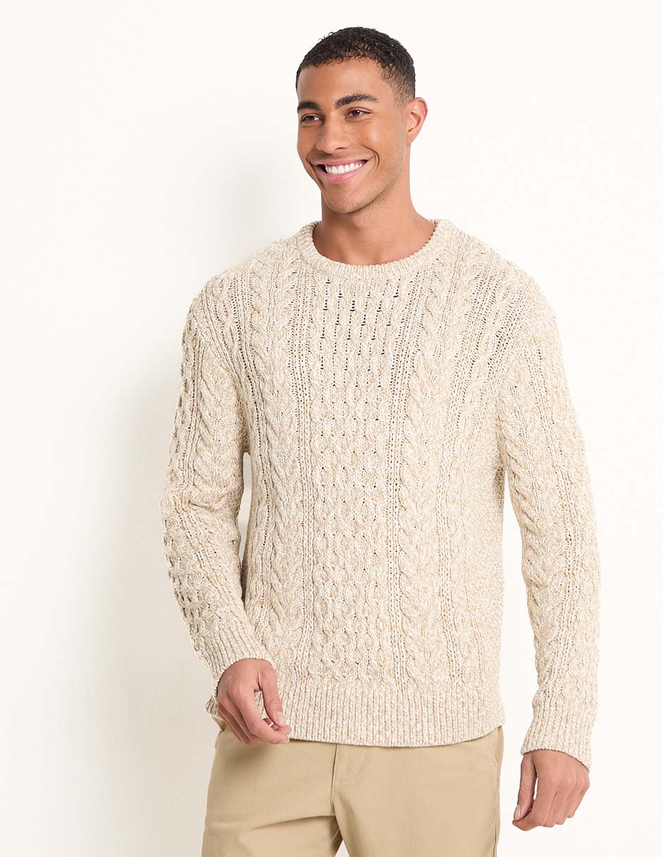Sweater Sueter Color Beige Sueter Color Beige Hombre Sweater Manga