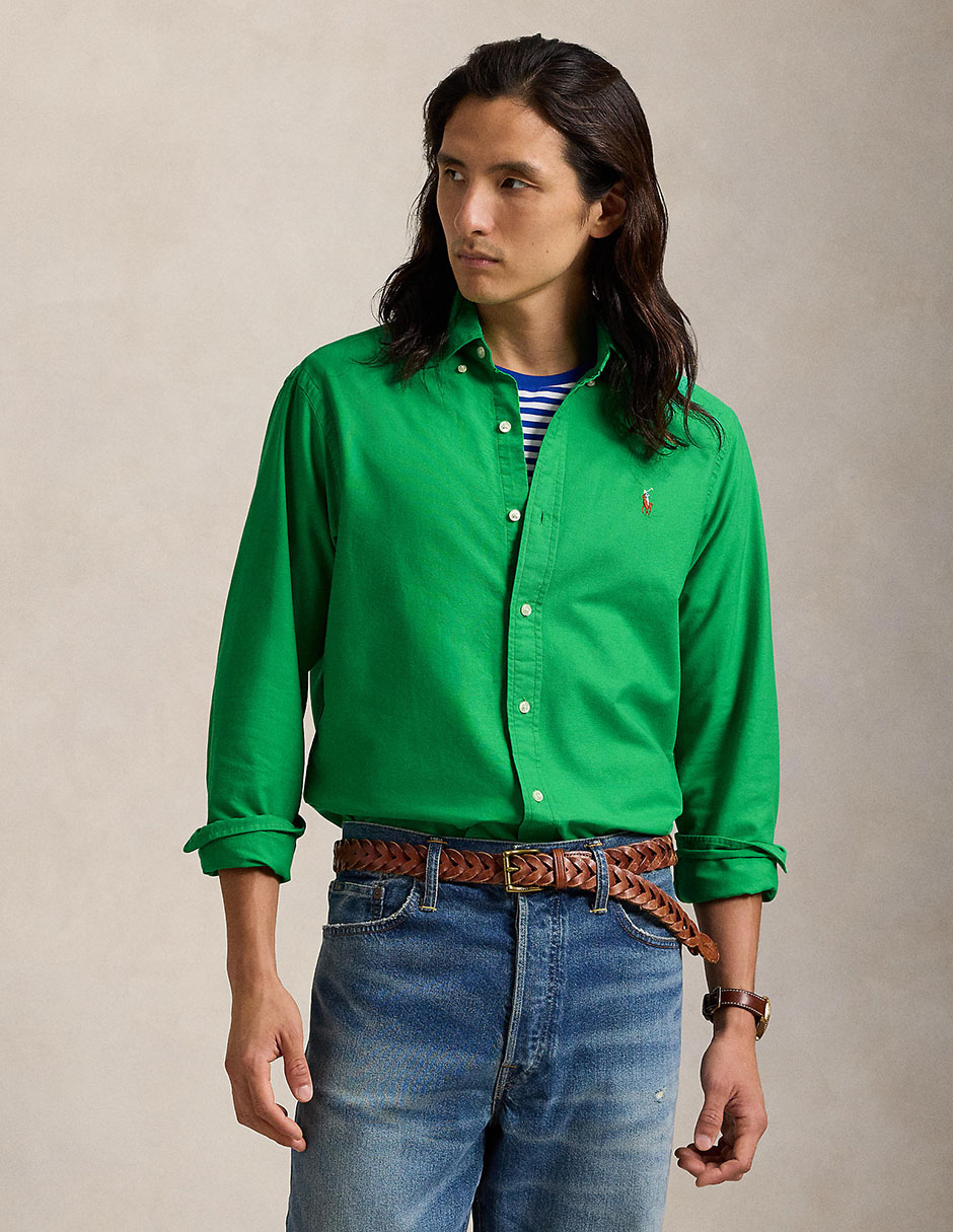 Camisa casual Polo Ralph Lauren de algodón manga larga para hombre