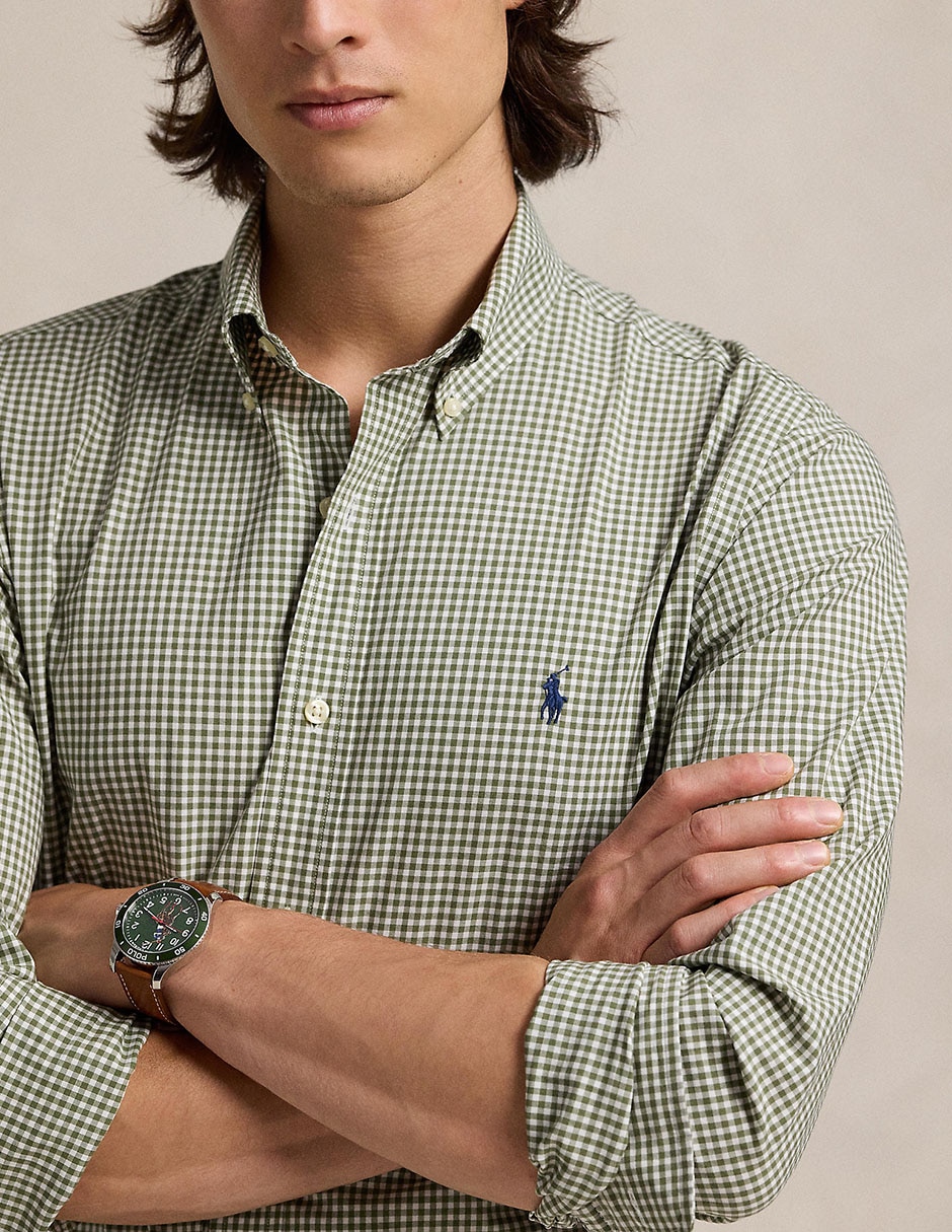 Camisa casual de algodón manga larga para hombre 4