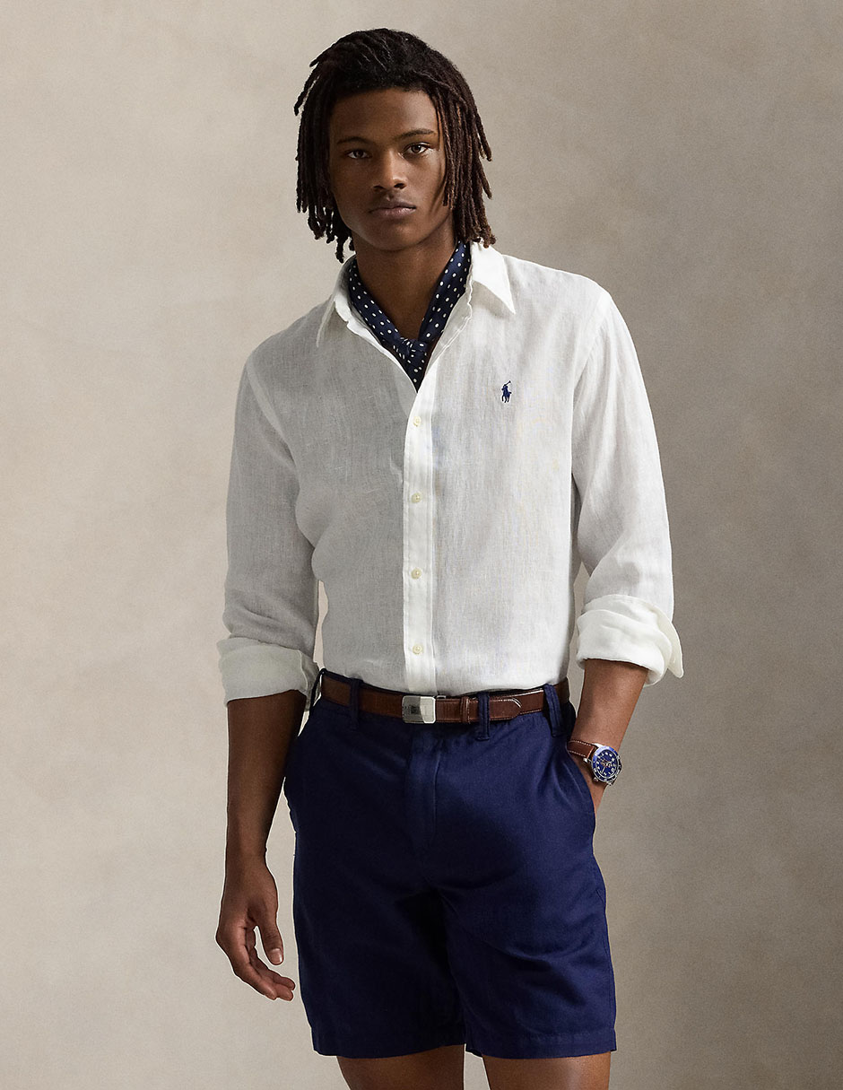 Camisa casual de algodón manga larga para hombre