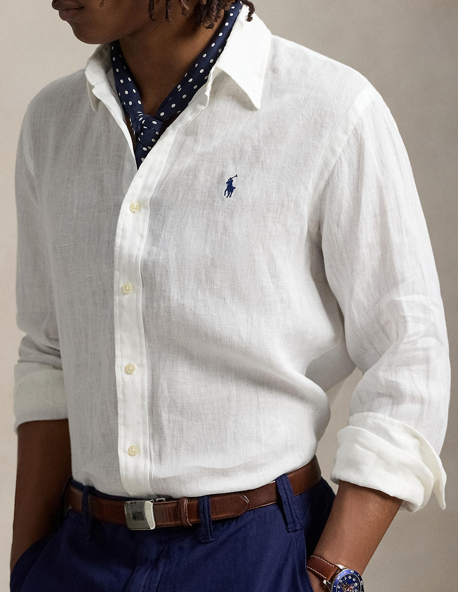 Camisa casual de algodón manga larga para hombre 4