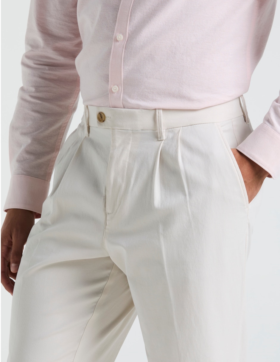 Pantalón regular de algodón para hombre