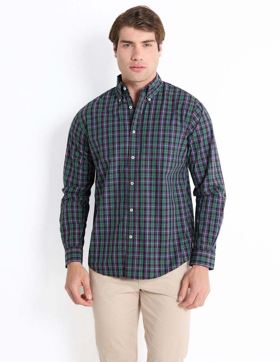 Camisa casual de algodón manga larga para hombre 1