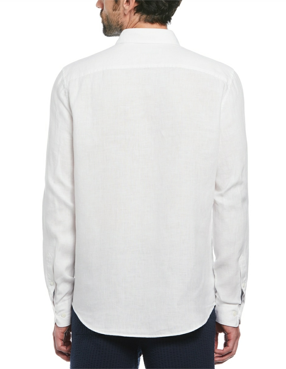 Camisa casual de lino manga larga para hombre 2