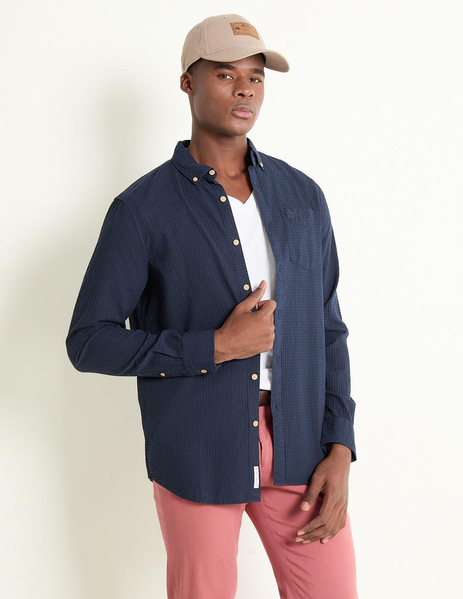 Camisa casual de algodón manga larga para hombre 1