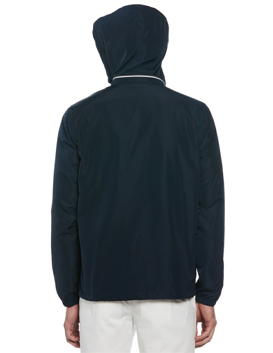 Chamarra casual impermeable capucha desmontable para hombre 4