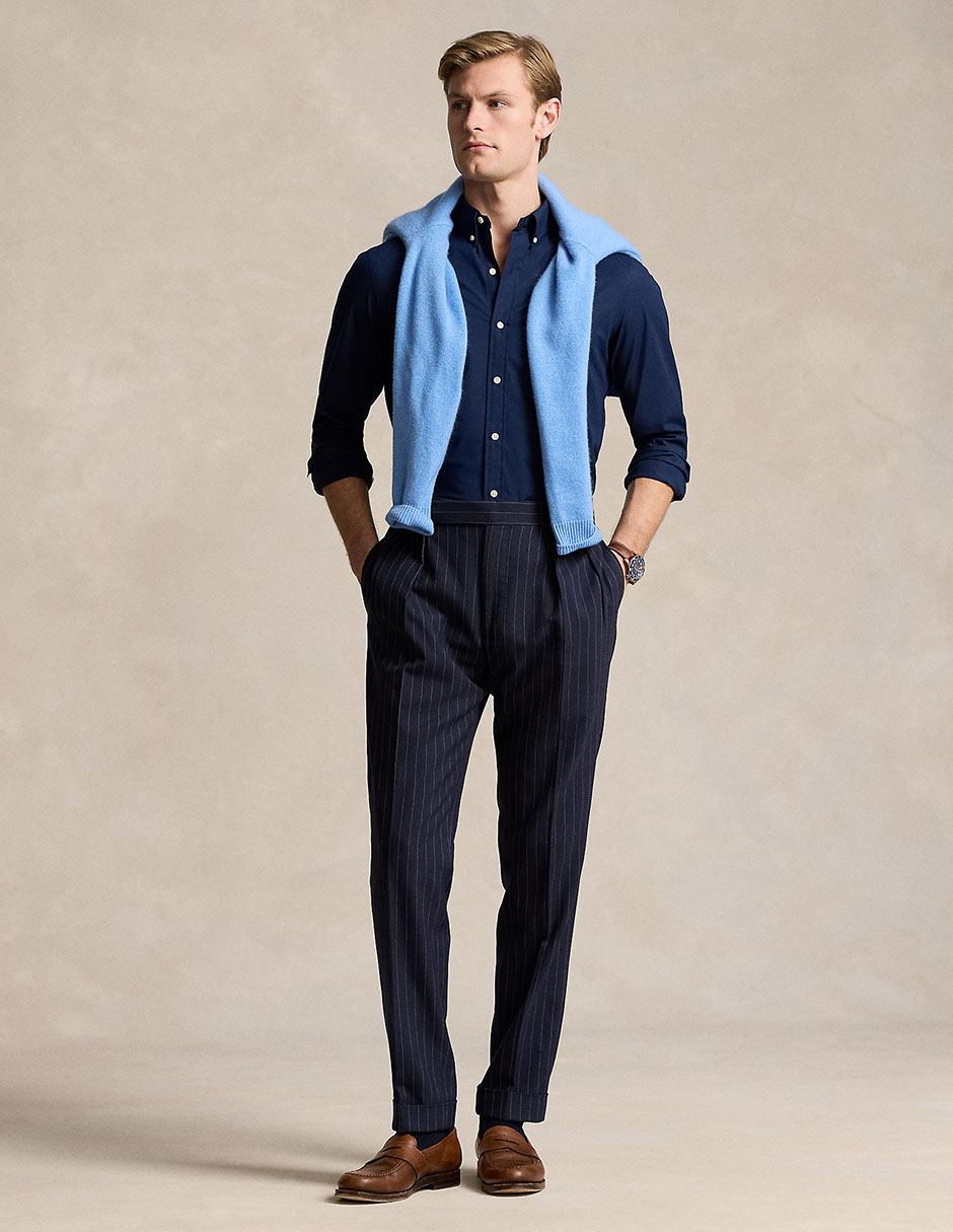 Camisa casual de algodón manga larga para hombre