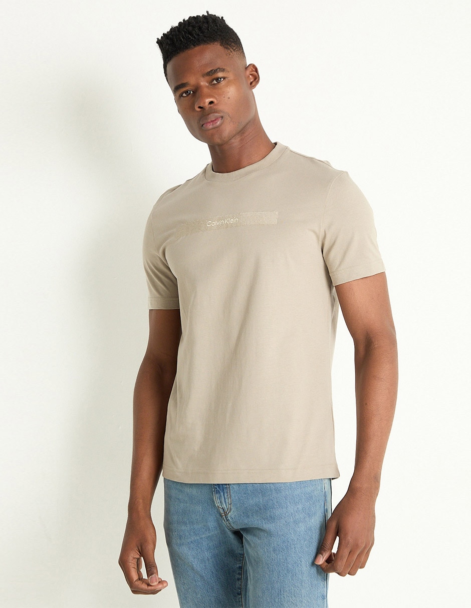 Calvin Klein Playera Cafe Hombre Payera Calvin Klein Cuello