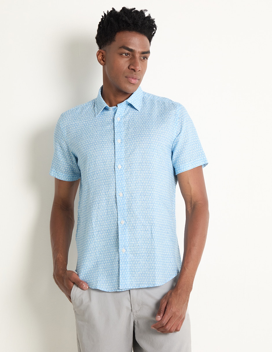 Camisa casual de algodón manga corta para hombre Camisa casual de algodón manga corta para hombre