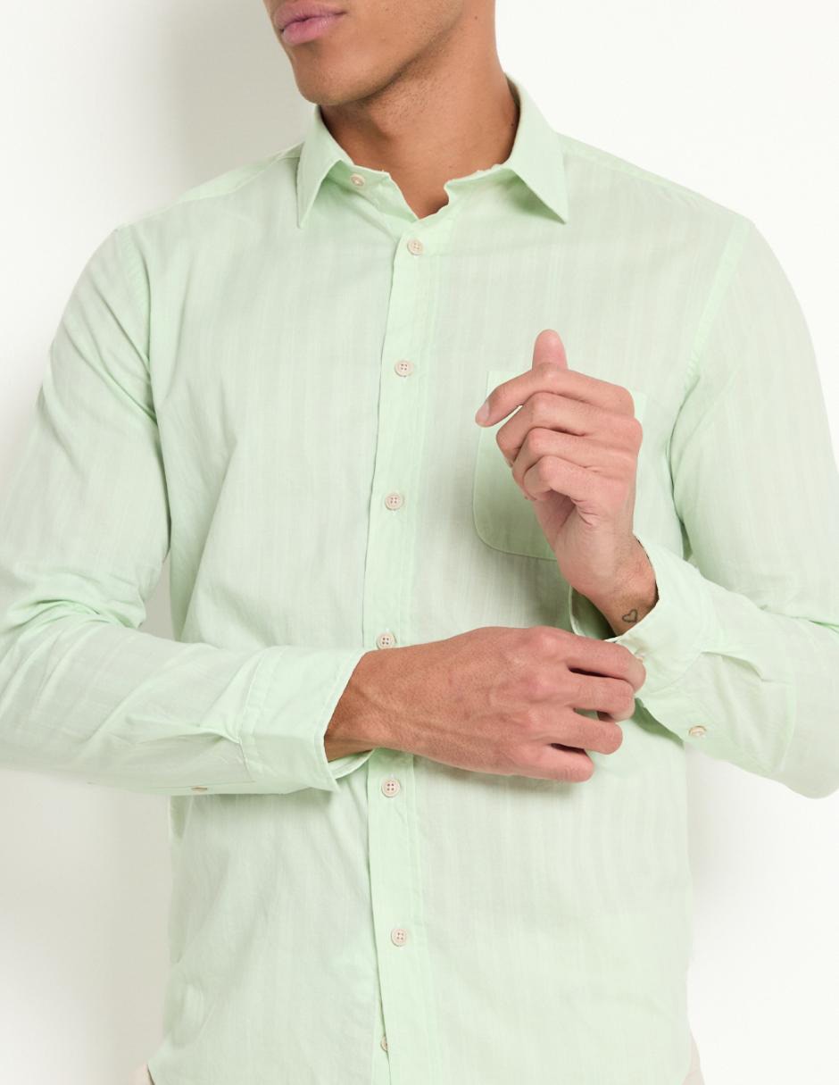 Camisa casual de algodón manga larga para hombre 4