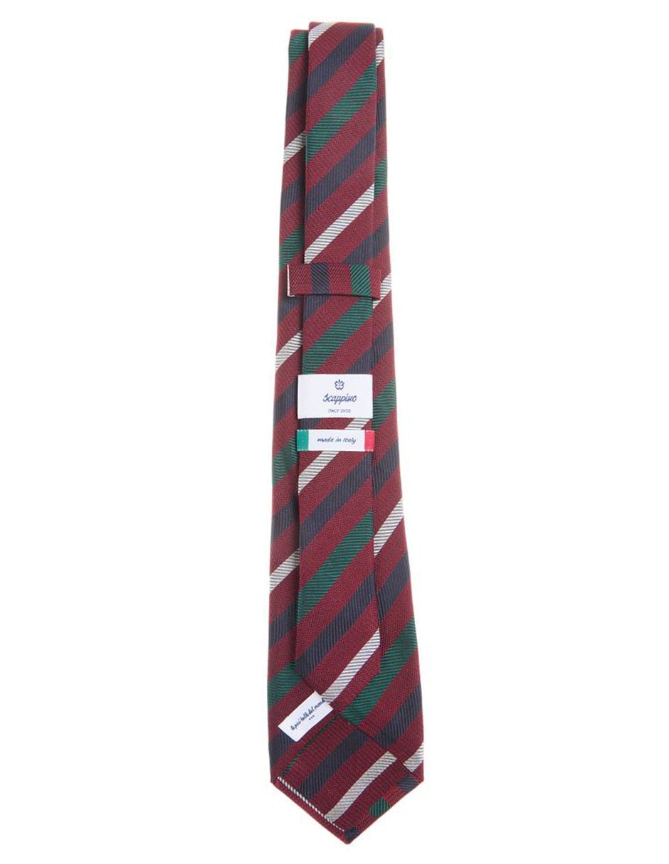 Corbata regular de seda estampado a rayas para hombre 2