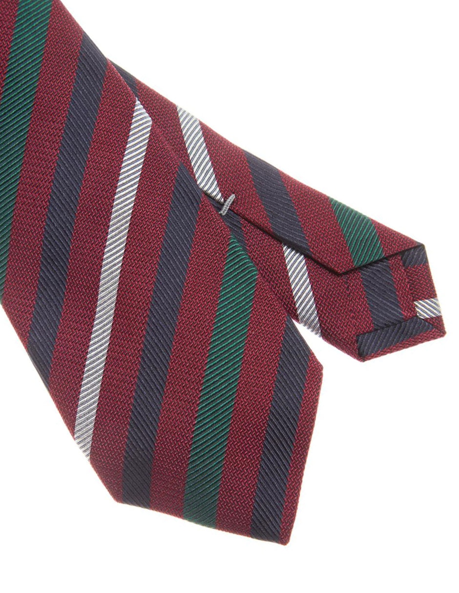 Corbata regular de seda estampado a rayas para hombre 3