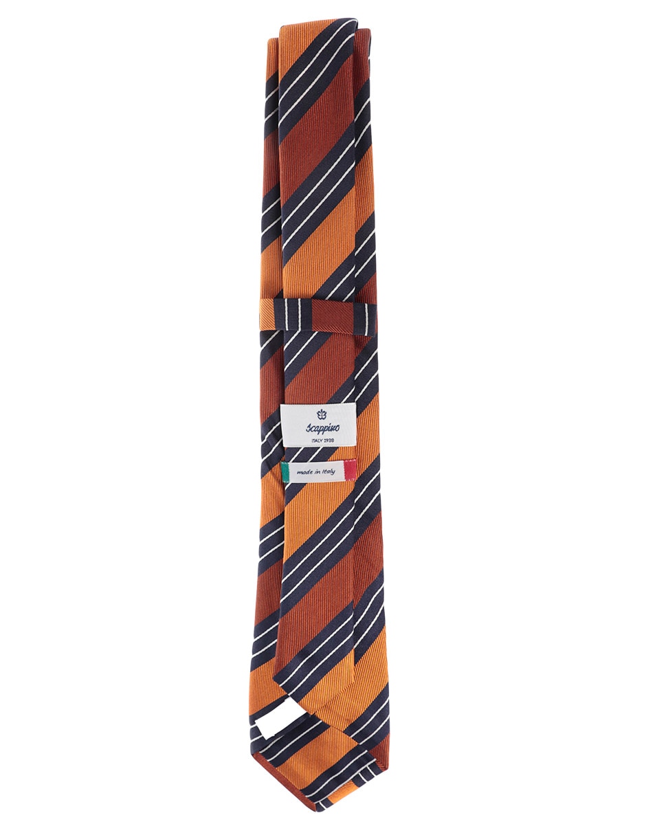 Corbata regular de seda estampado a rayas para hombre 2