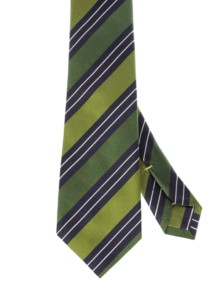 Corbata regular de seda estampado a rayas para hombre