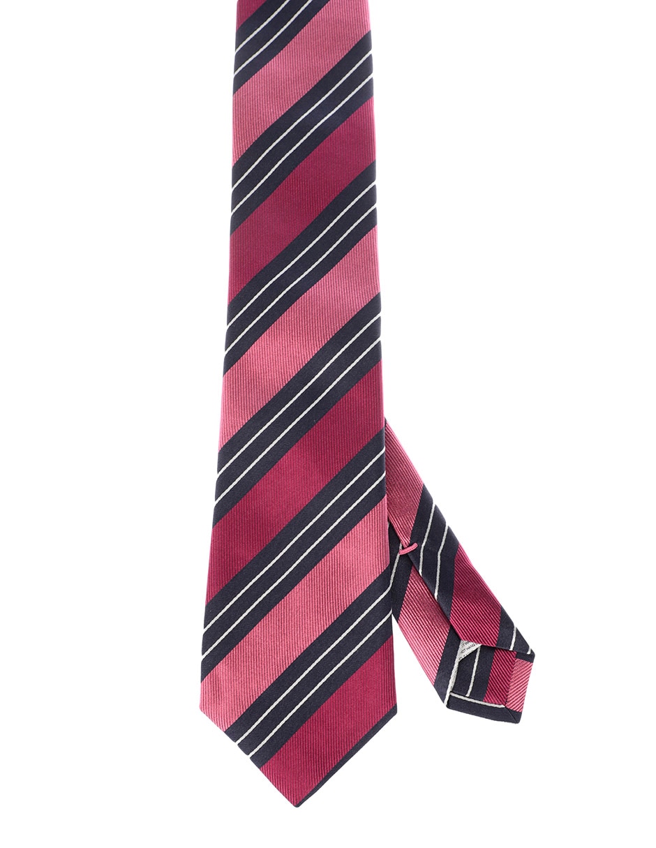 Corbata regular de seda estampado a rayas para hombre