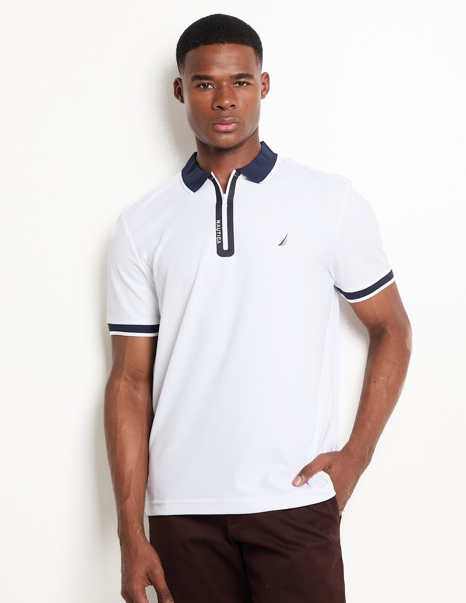 Polo Camiseta Nautica Blanca Playera Tipo Polo Nautica Para Hombre