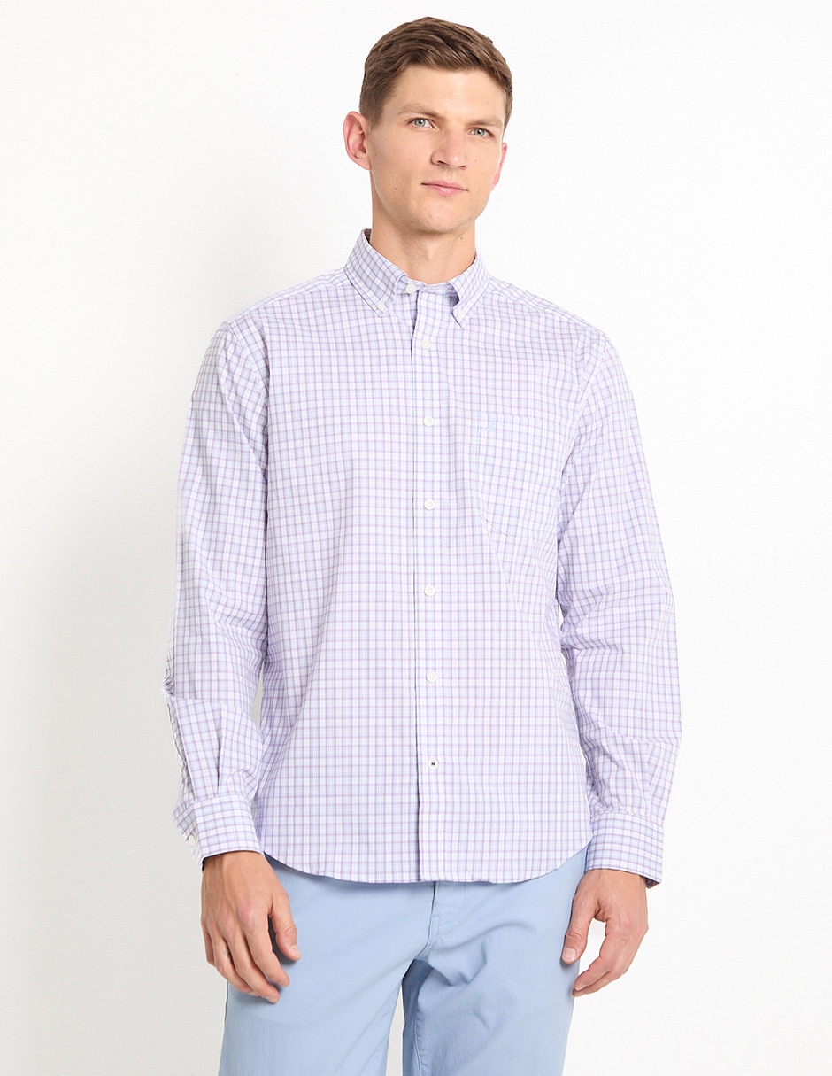 Camisa casual de algodón manga larga para hombre 1