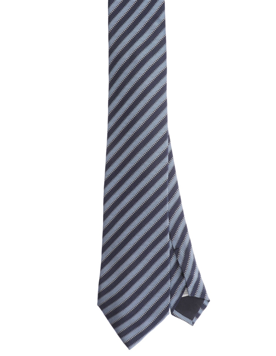 Corbata regular de seda estampado a rayas para hombre