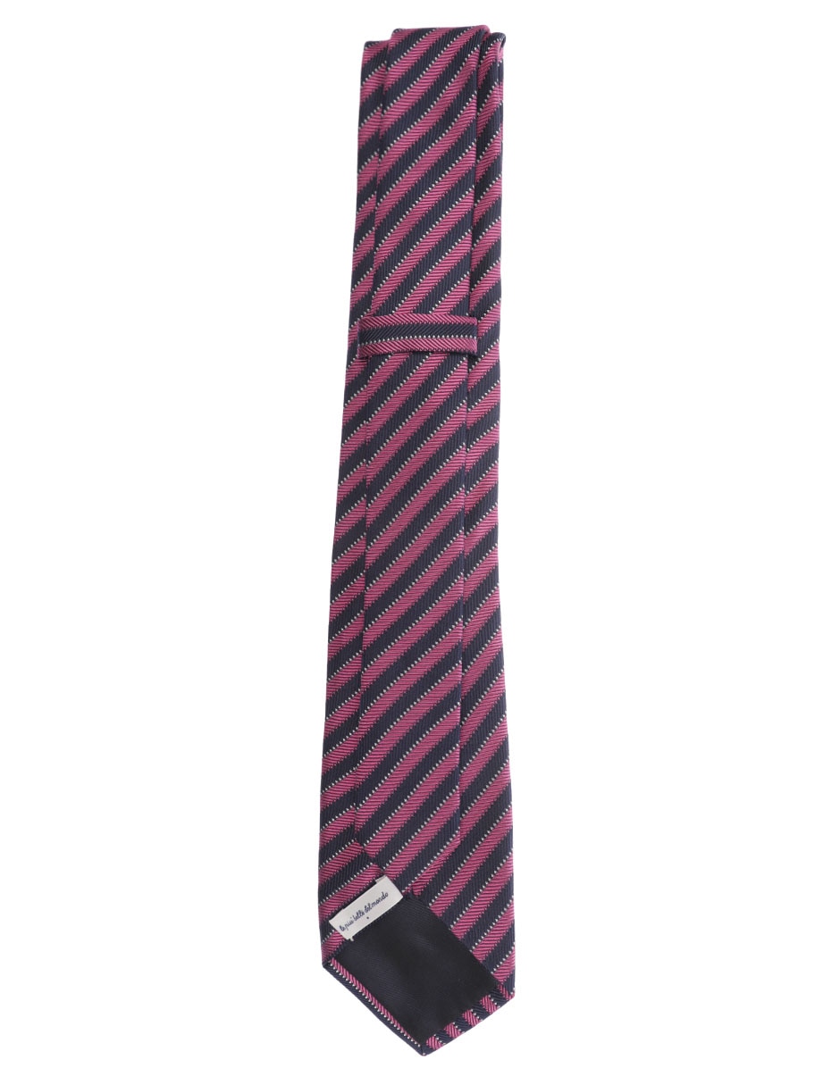 Corbata regular de seda estampado a rayas para hombre 2