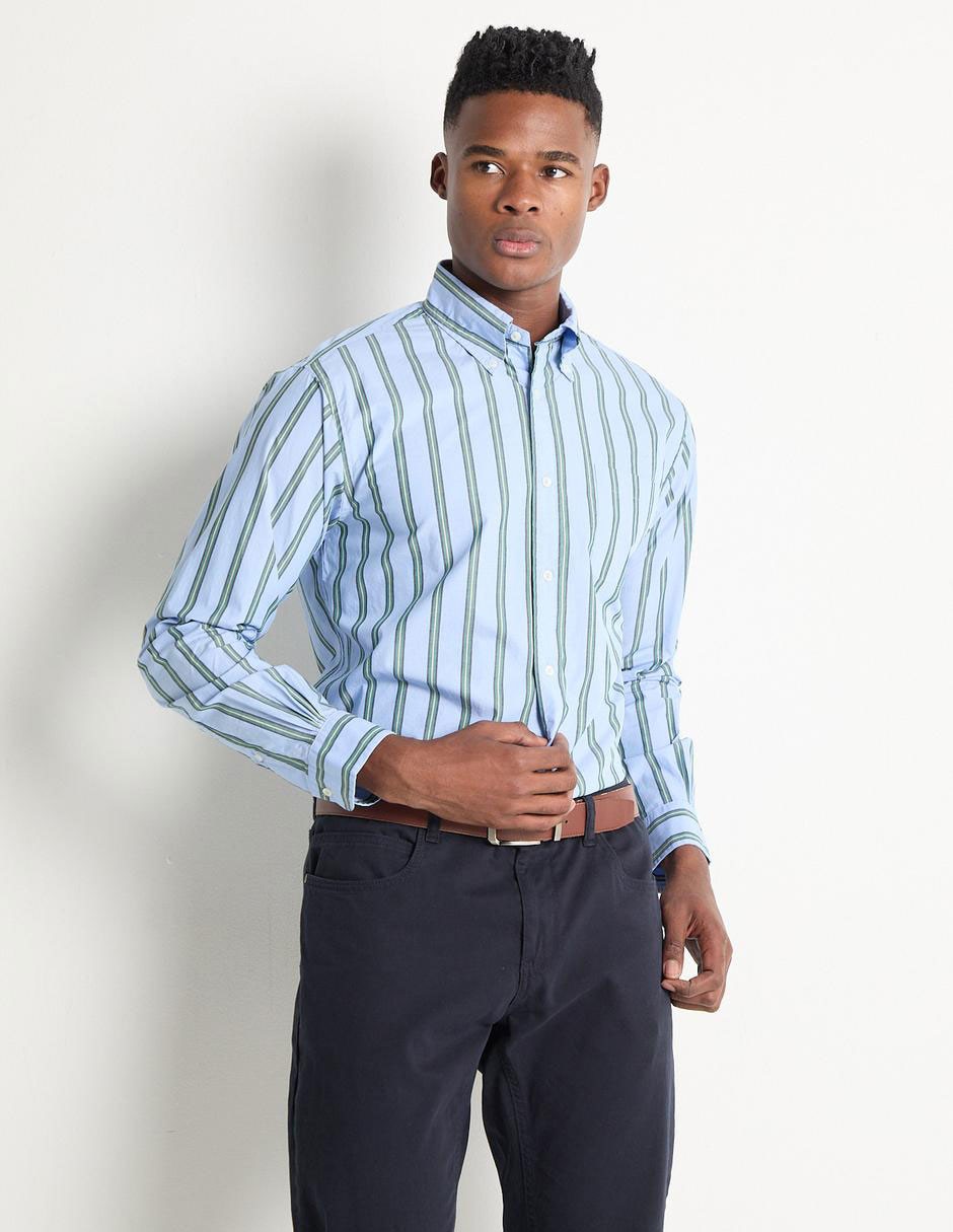 Camisa casual de algodón manga larga para hombre 1