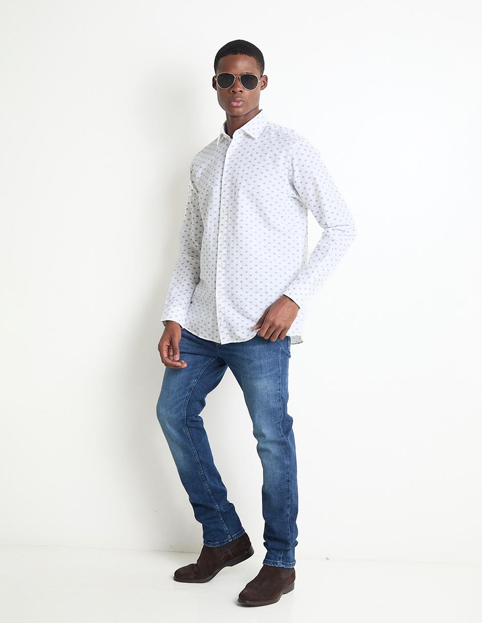 Camisa casual de algodón manga larga para hombre 3