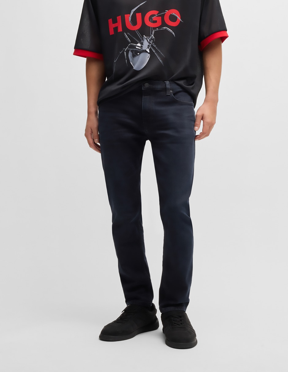 Jeans slim lavado obscuro para hombre