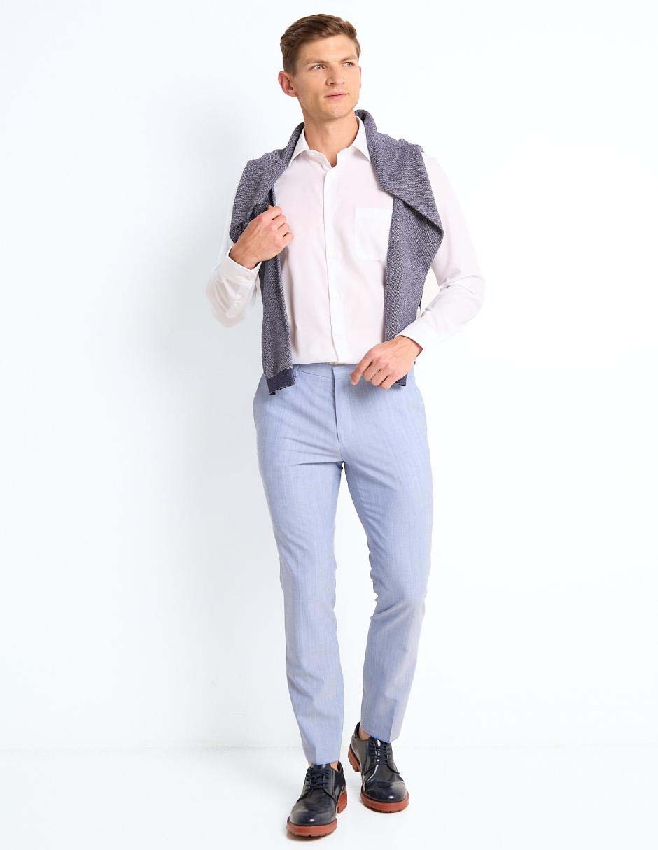Pantalón business casual slim de lana para hombre 3
