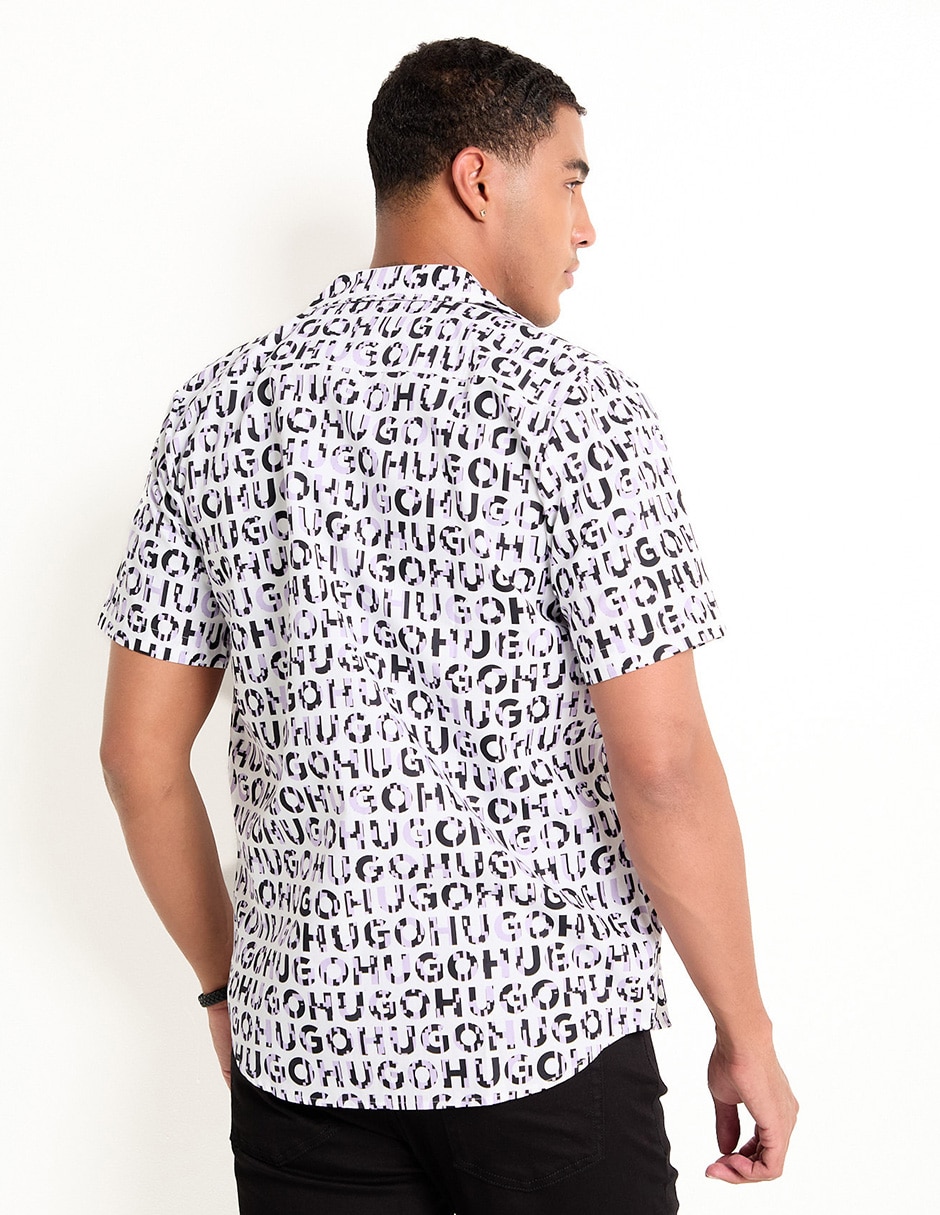 Camisa casual de algodón manga corta para hombre