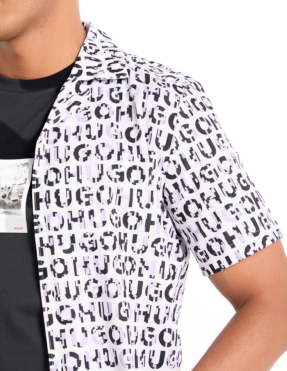 Camisa casual de algodón manga corta para hombre
