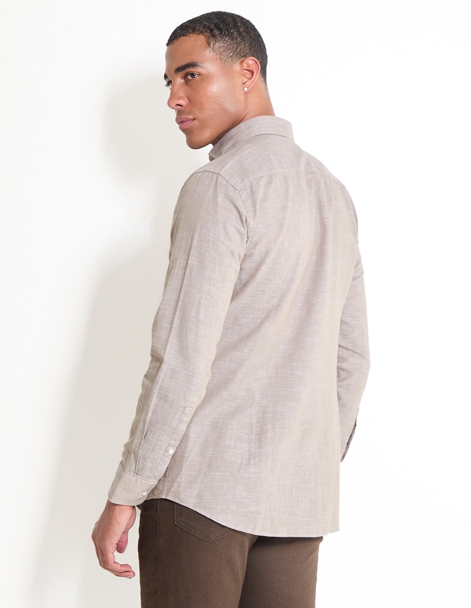 Camisa casual de algodón manga larga para hombre 2