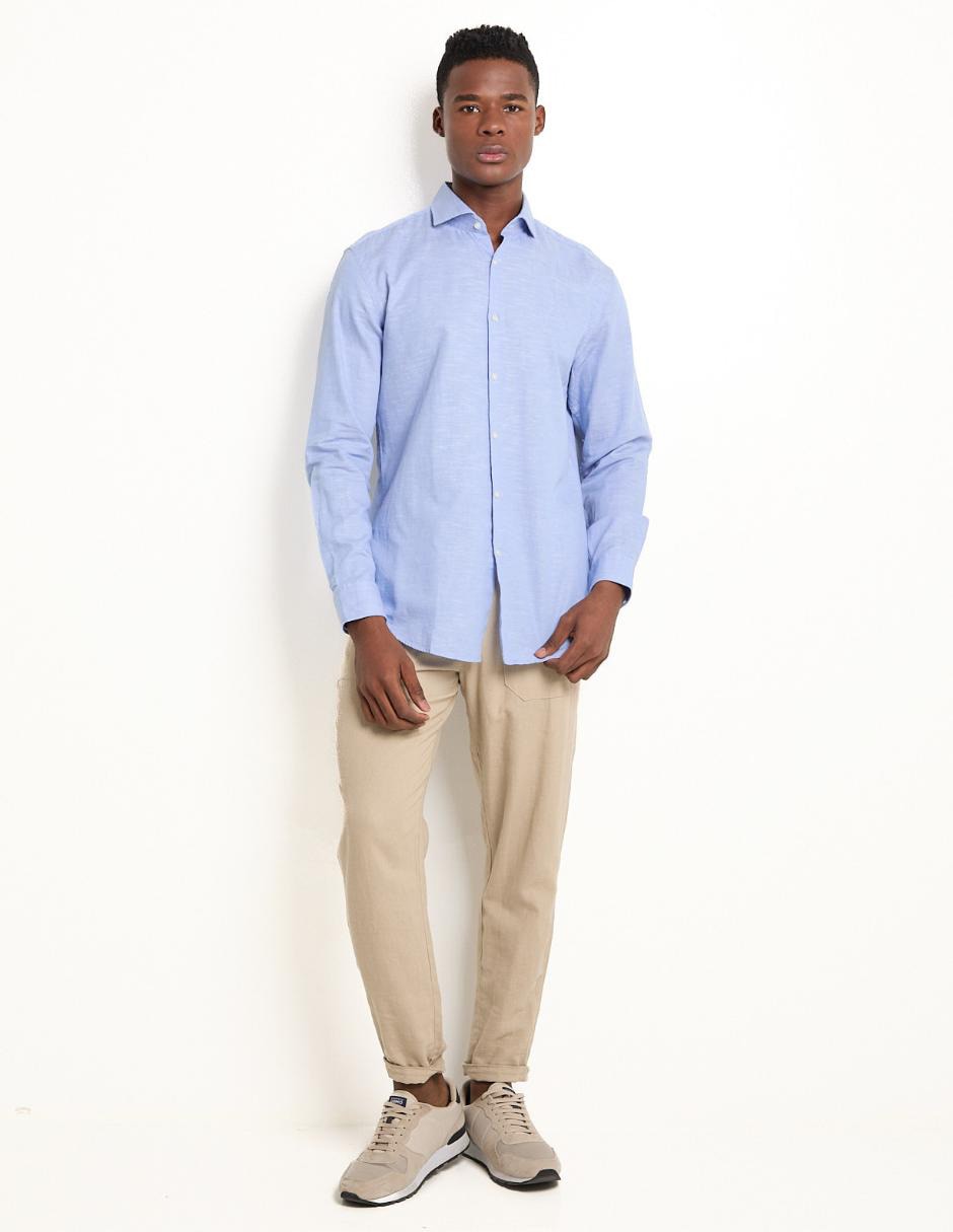 Camisa casual de algodón manga larga para hombre 3