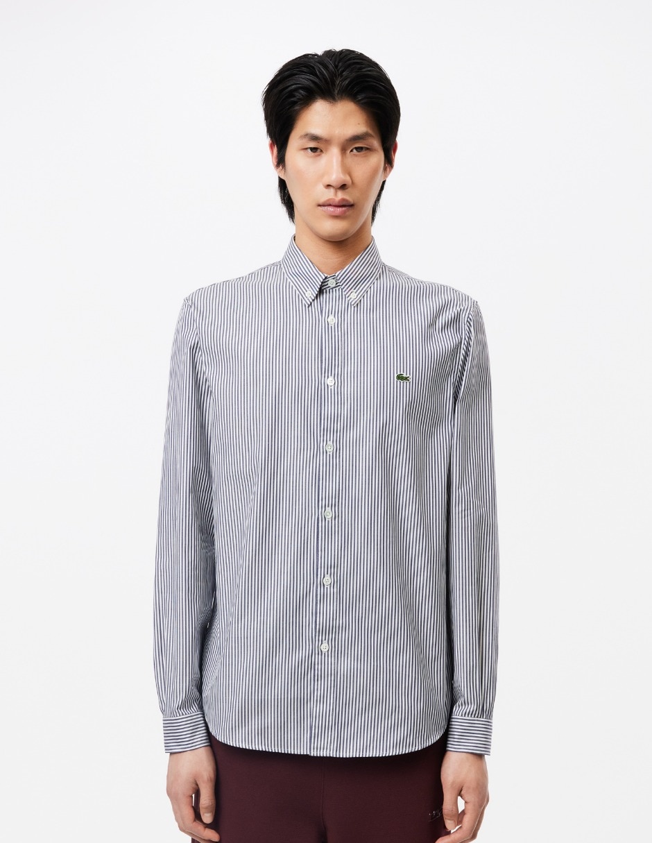 Camisa business casual de algodón manga larga para hombre
