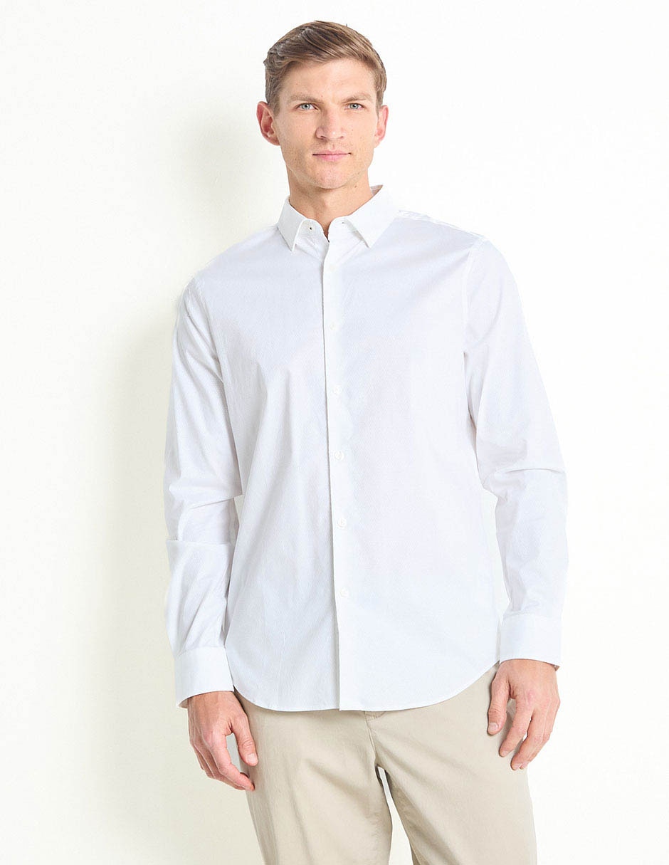 Camisa casual Perry Ellis de algodón manga larga para hombre