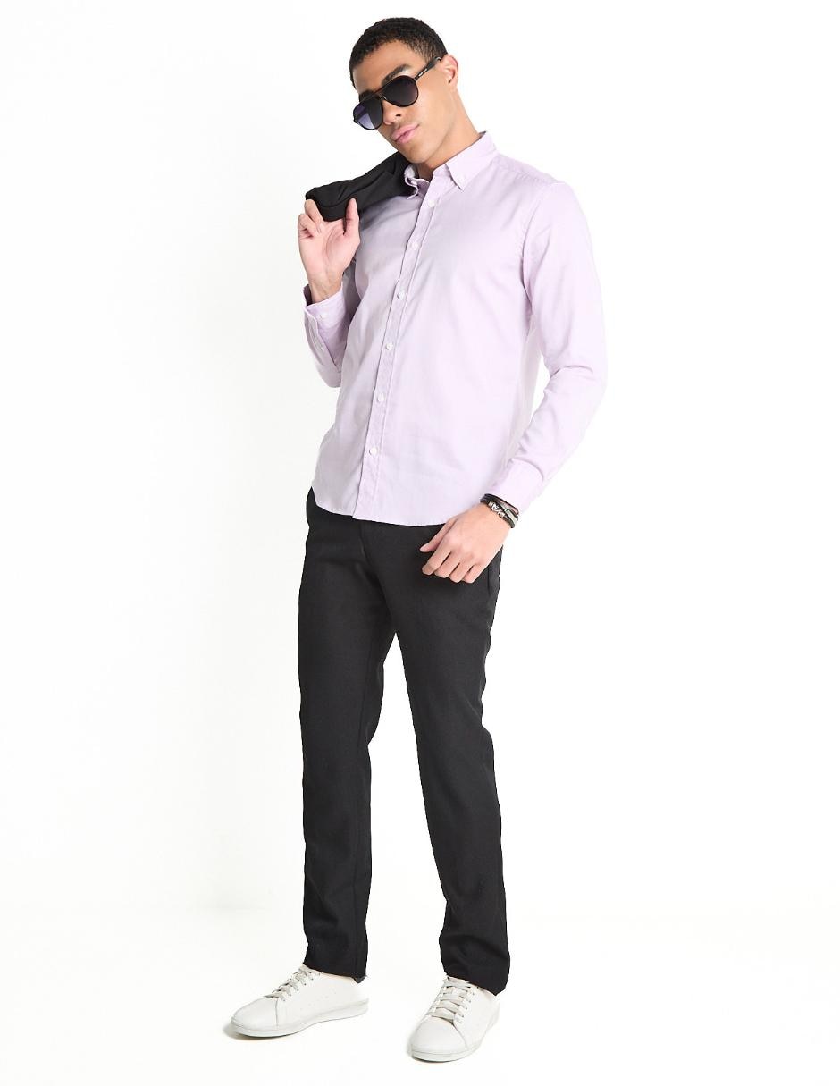 Camisa casual de algodón manga larga para hombre