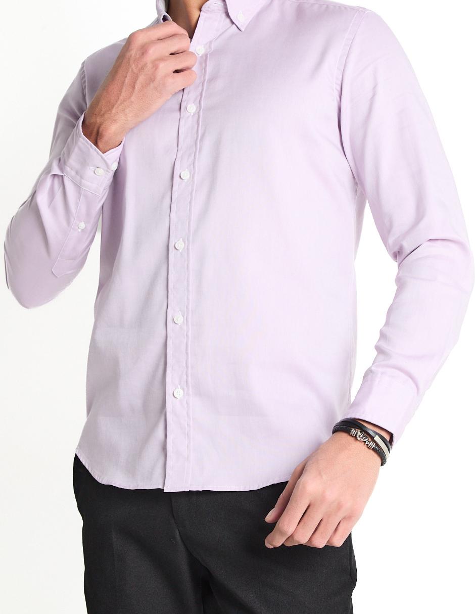 Camisa casual de algodón manga larga para hombre