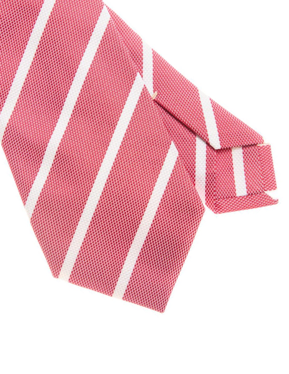Corbata regular de seda estampado a rayas para hombre 3