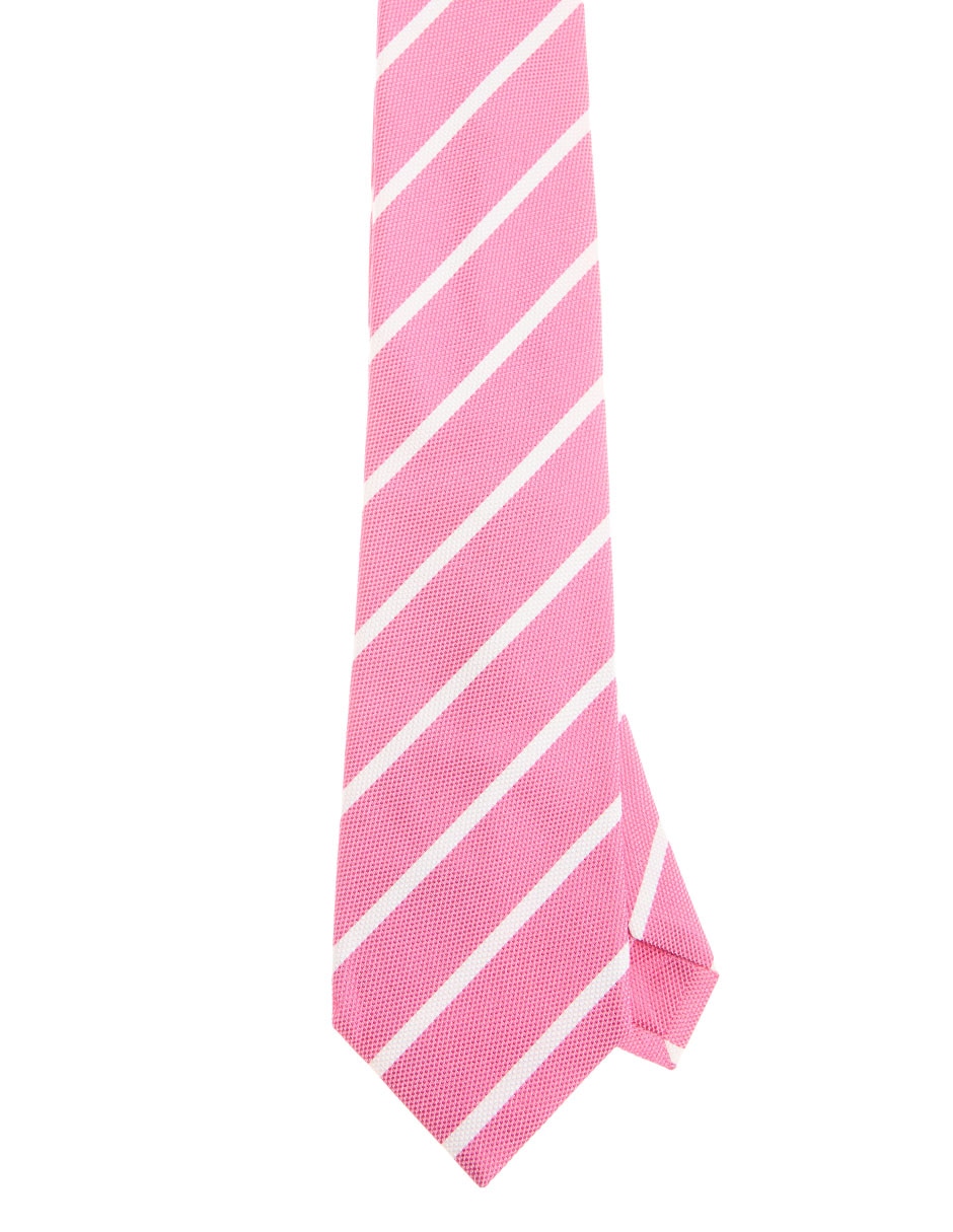 Corbata regular de seda estampado a rayas para hombre