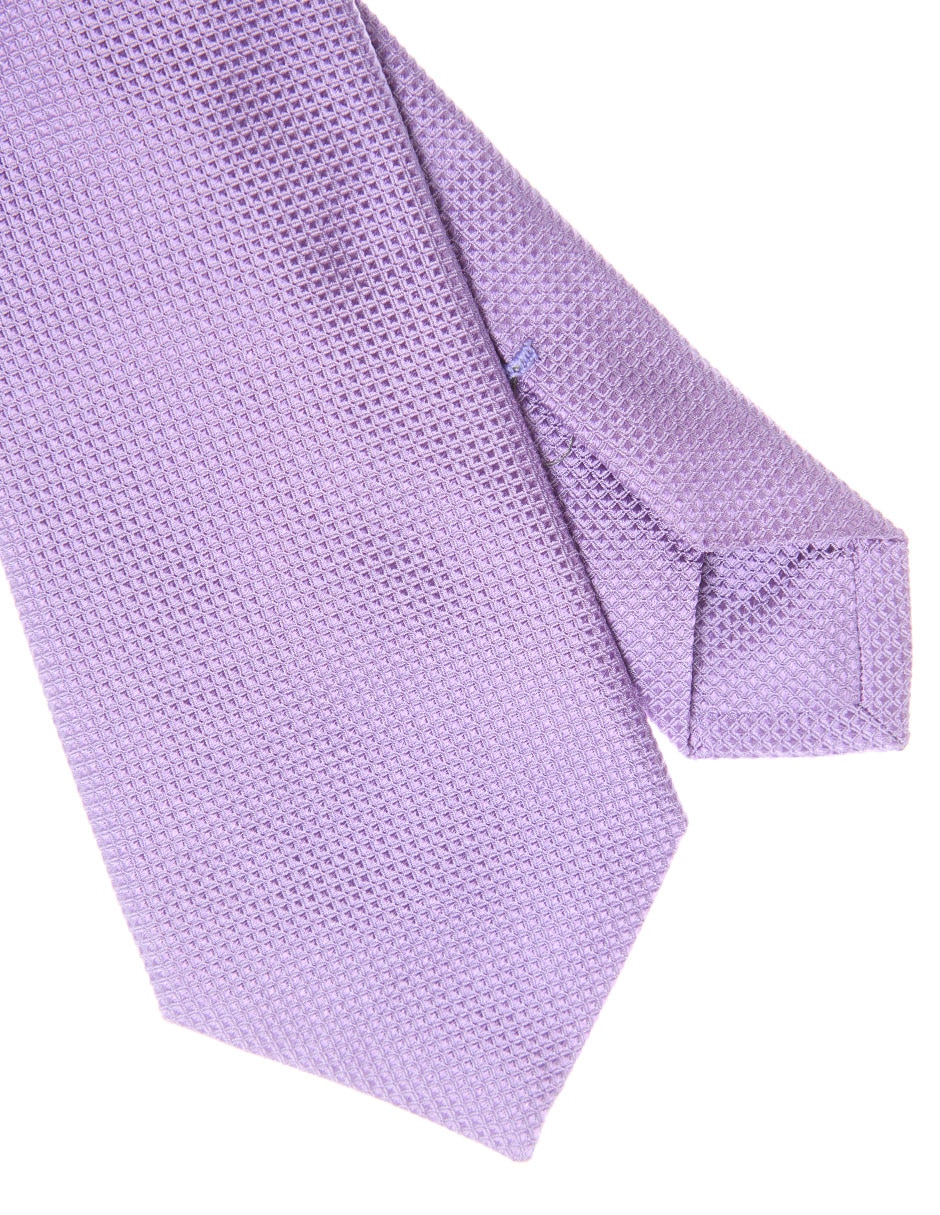 Corbata regular de seda estampado a cuadros para hombre 3