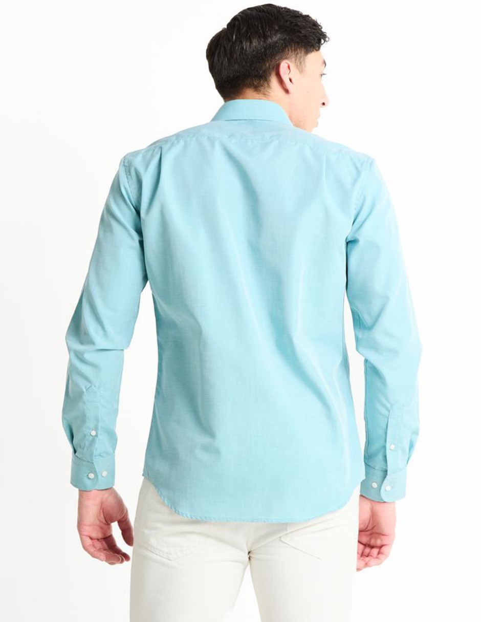 Camisa de vestir de algodón manga larga para hombre 2