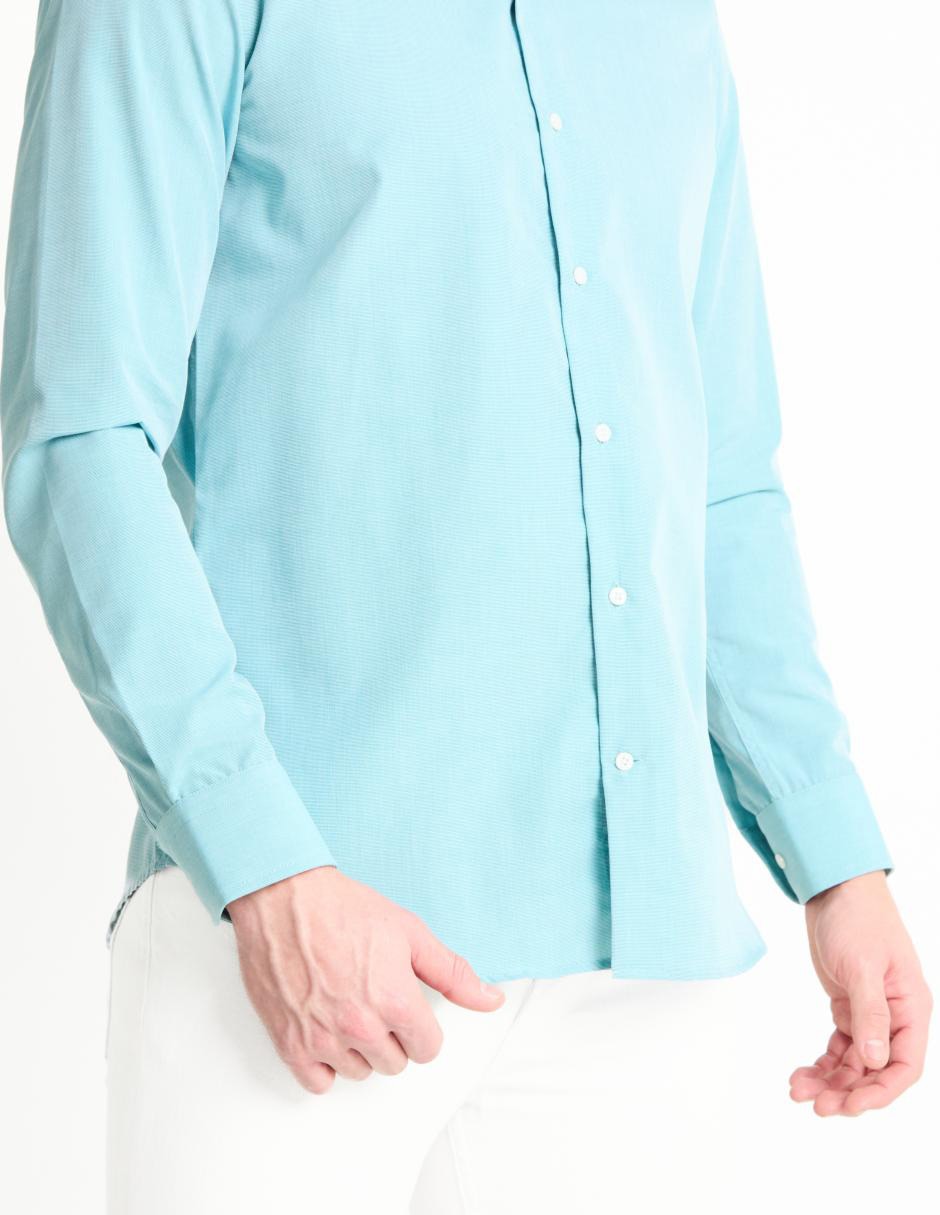 Camisa de vestir de algodón manga larga para hombre 4