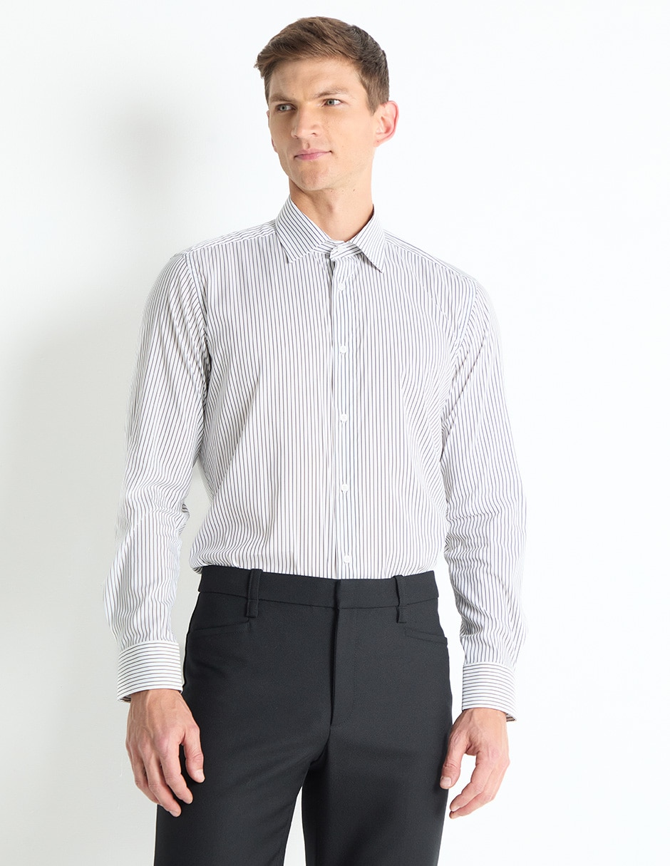 Camisa casual de algodón manga larga para hombre