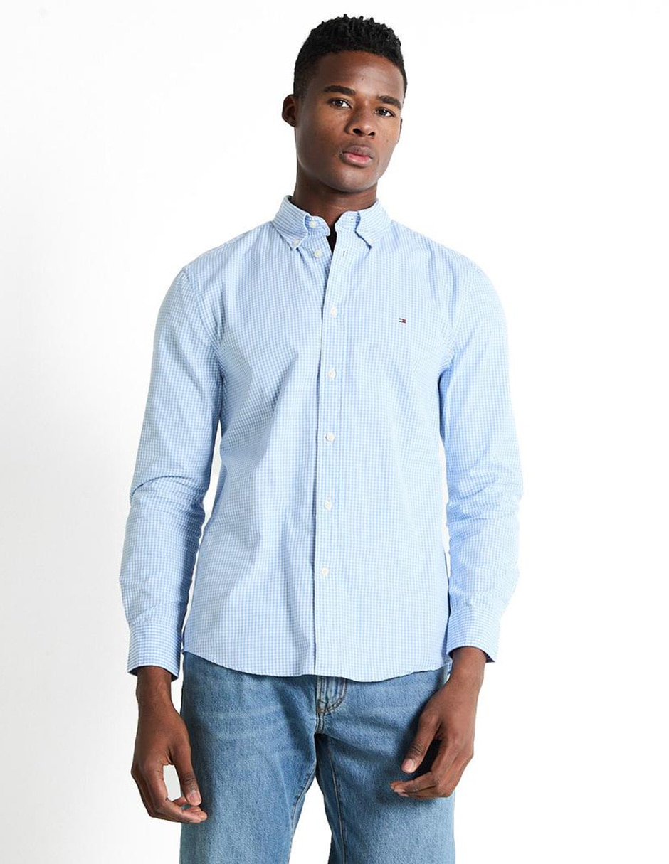 Camisa Social Camisa Manga Larga Azul Claro Camisa Unicolor Manga